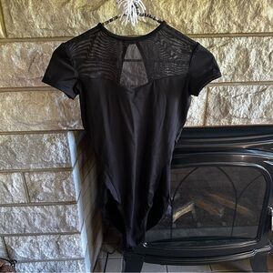 Bloch Black Cut Out Bodysuit Lined Bra No Padding S